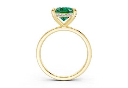 Solstice Emerald Gemstone Solitaire Oval Cut 1.8mm Engagement Ring