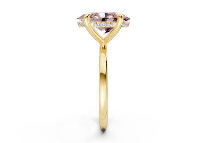 Solstice Pink Diamond Solitaire Oval Cut 2mm Engagement Ring