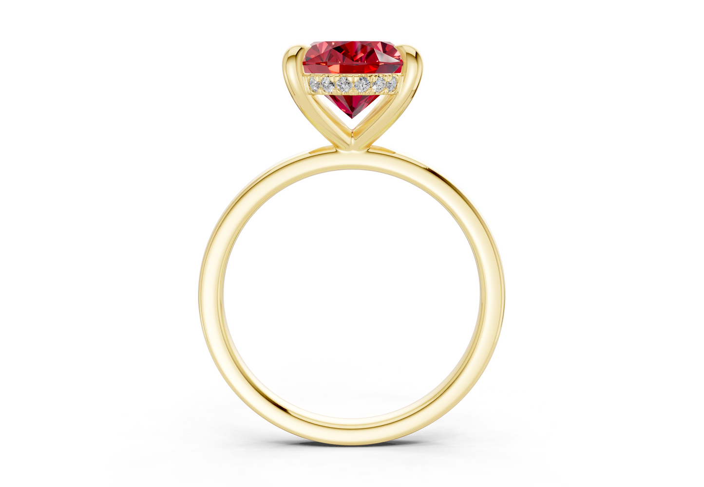 Solstice Ruby Gemstone Solitaire Oval Cut 2mm Engagement Ring