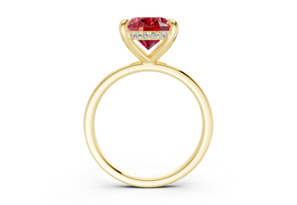 Solstice Ruby Gemstone Solitaire Oval Cut 2mm Engagement Ring
