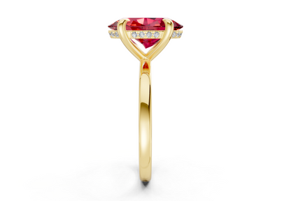 Solstice Ruby Gemstone Solitaire Oval Cut 1.8mm Engagement Ring