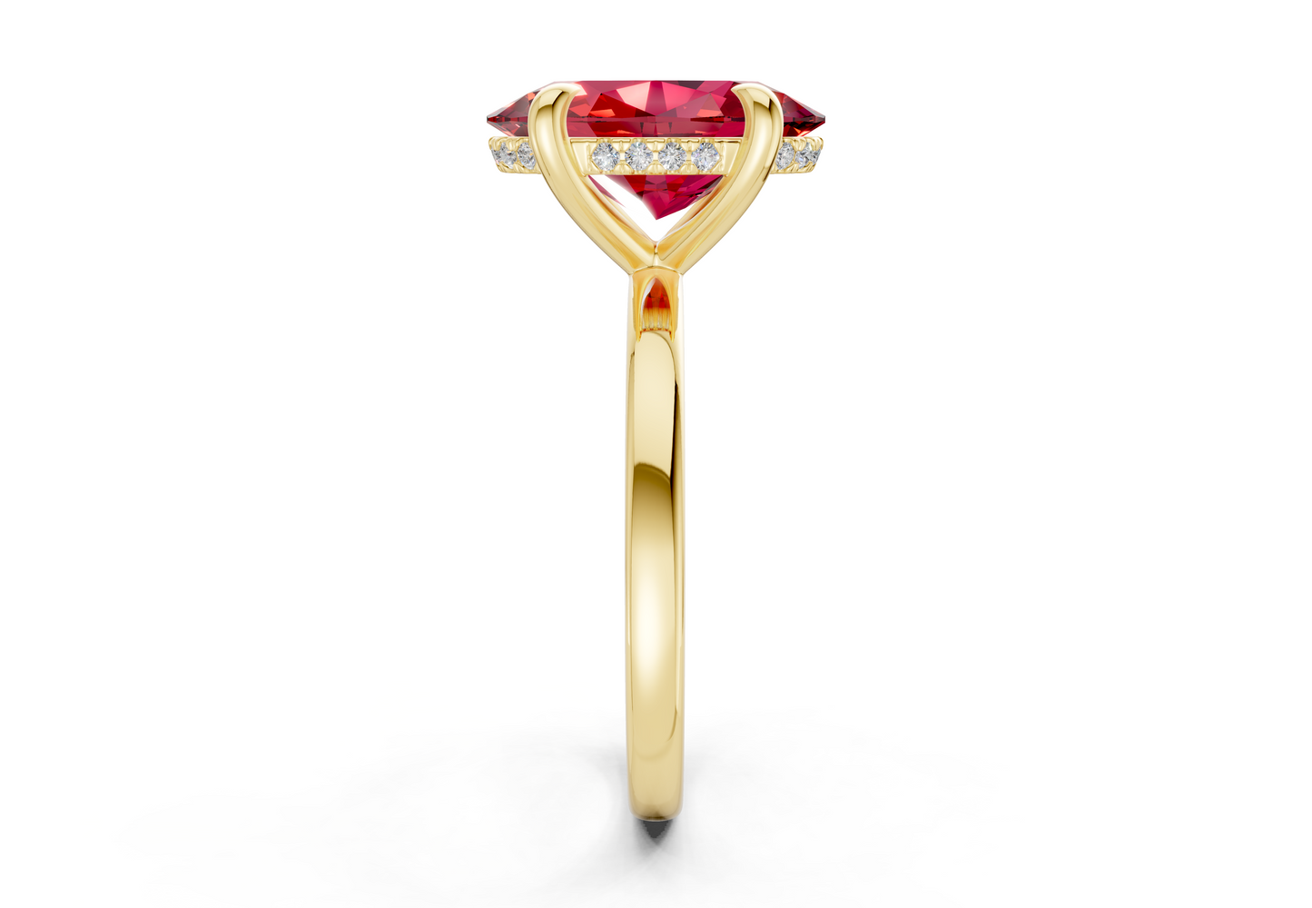 Solstice Ruby Gemstone Solitaire Oval Cut 2mm Engagement Ring