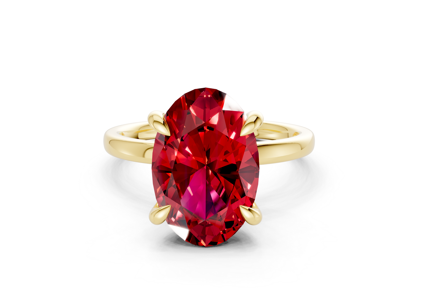 Solstice Ruby Gemstone Solitaire Oval Cut 1.8mm Engagement Ring