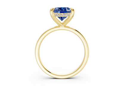 Solstice Sapphire Gemstone Solitaire Oval Cut 1.8mm Engagement Ring