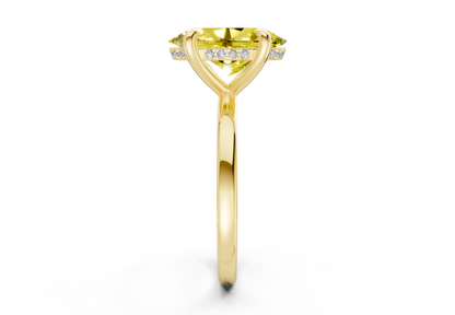 Solstice Yellow Diamond Solitaire Oval Cut 2mm Engagement Ring