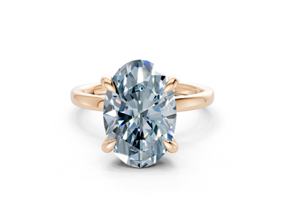 Solstice Blue Diamond Solitaire Oval Cut 2.3mm Engagement Ring