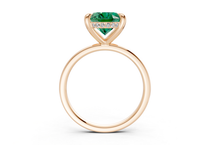 Solstice Emerald Gemstone Solitaire Oval Cut 2mm Engagement Ring