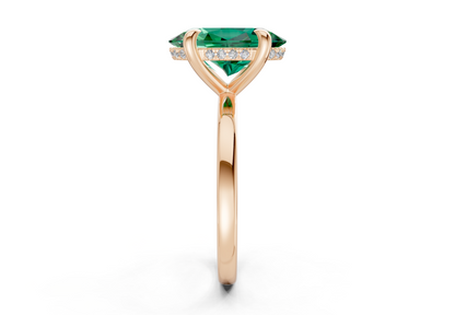 Solstice Emerald Gemstone Solitaire Oval Cut 2mm Engagement Ring