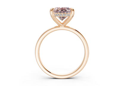 Solstice Pink Diamond Solitaire Oval Cut 2mm Engagement Ring