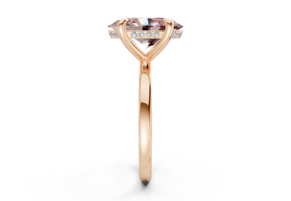 Solstice Pink Diamond Solitaire Oval Cut 2mm Engagement Ring