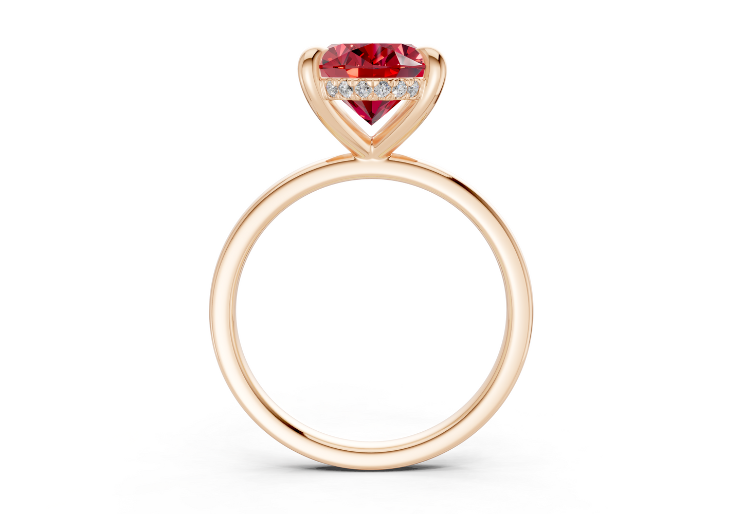 Solstice Ruby Gemstone Solitaire Oval Cut 2mm Engagement Ring