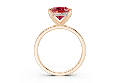 Solstice Ruby Gemstone Solitaire Oval Cut 2mm Engagement Ring