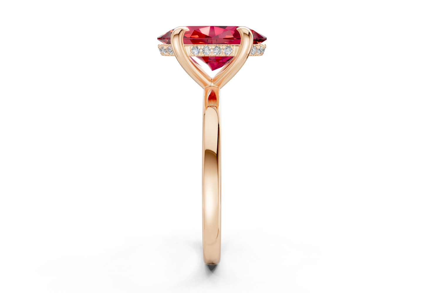 Solstice Ruby Gemstone Solitaire Oval Cut 2mm Engagement Ring