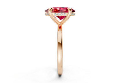 Solstice Ruby Gemstone Solitaire Oval Cut 2mm Engagement Ring
