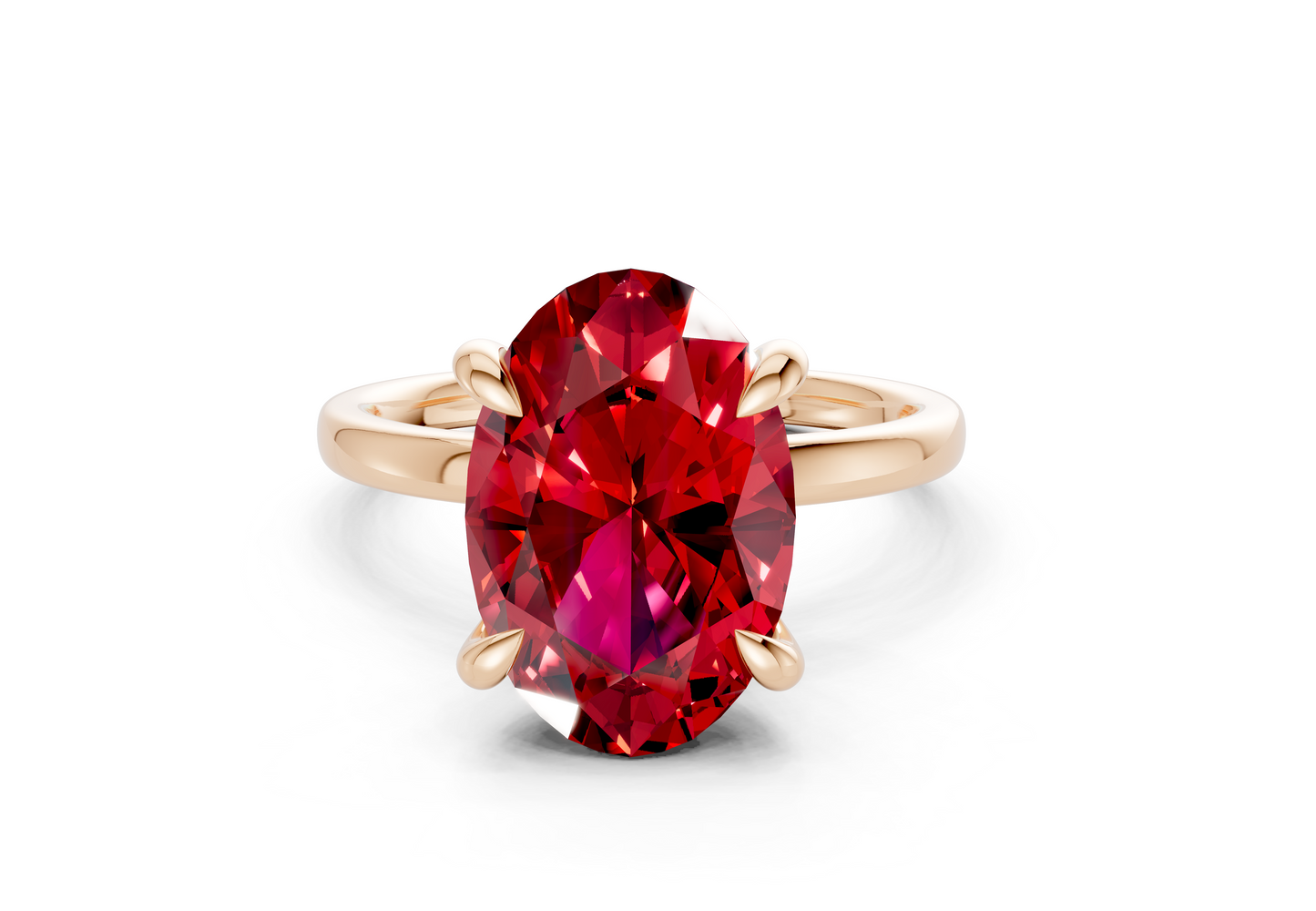 Solstice Ruby Gemstone Solitaire Oval Cut 2mm Engagement Ring