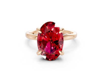 Solstice Ruby Gemstone Solitaire Oval Cut 2mm Engagement Ring