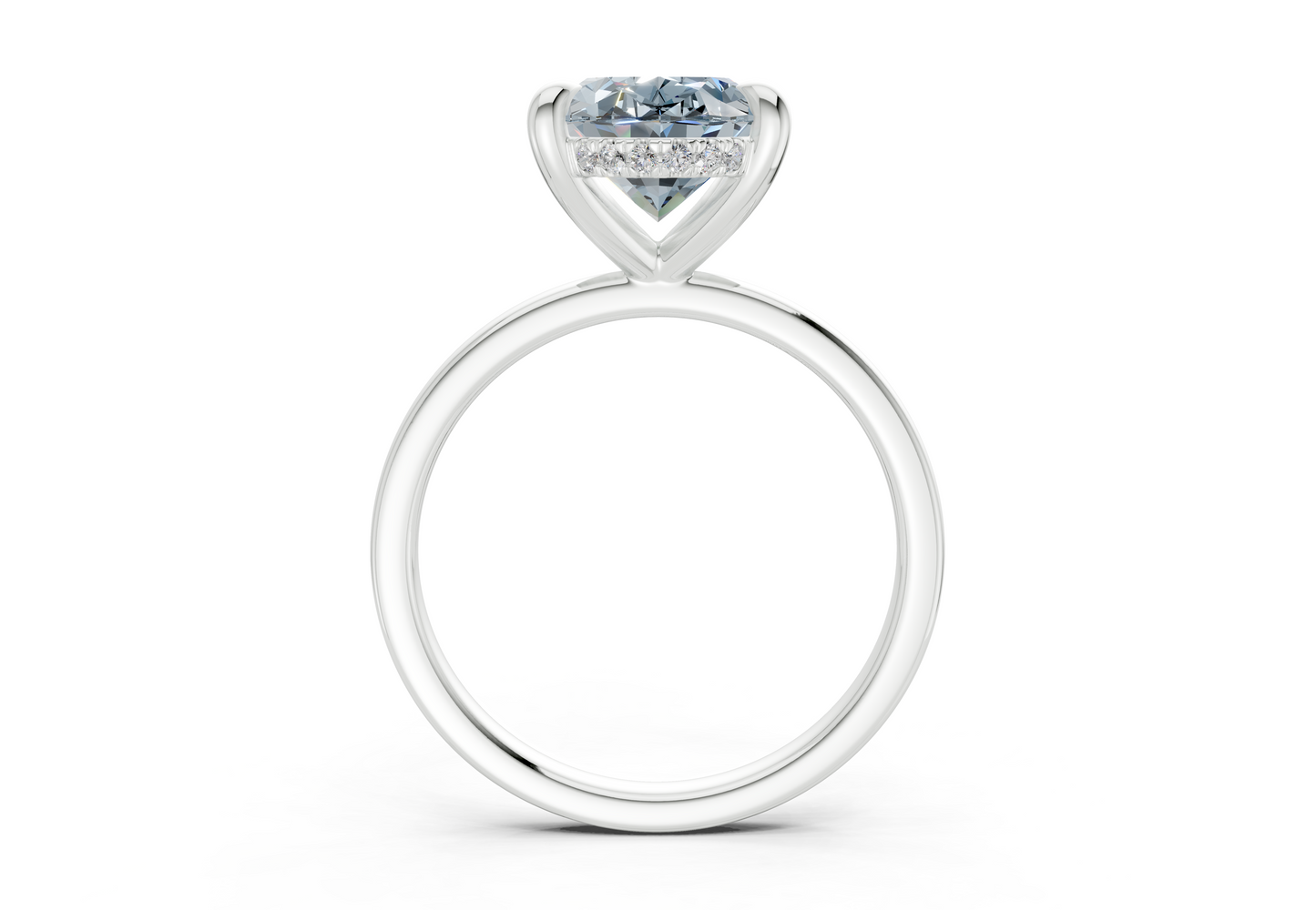 Solstice Blue Diamond Solitaire Oval Cut 2.3mm Engagement Ring