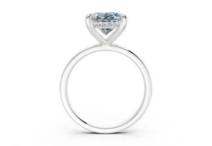 Solstice Blue Diamond Solitaire Oval Cut 2.3mm Engagement Ring