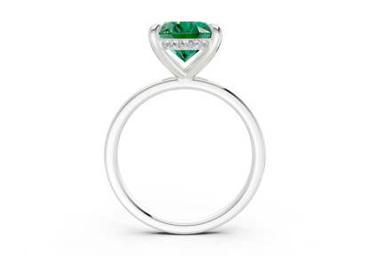 Solstice Emerald Gemstone Solitaire Oval Cut 2mm Engagement Ring