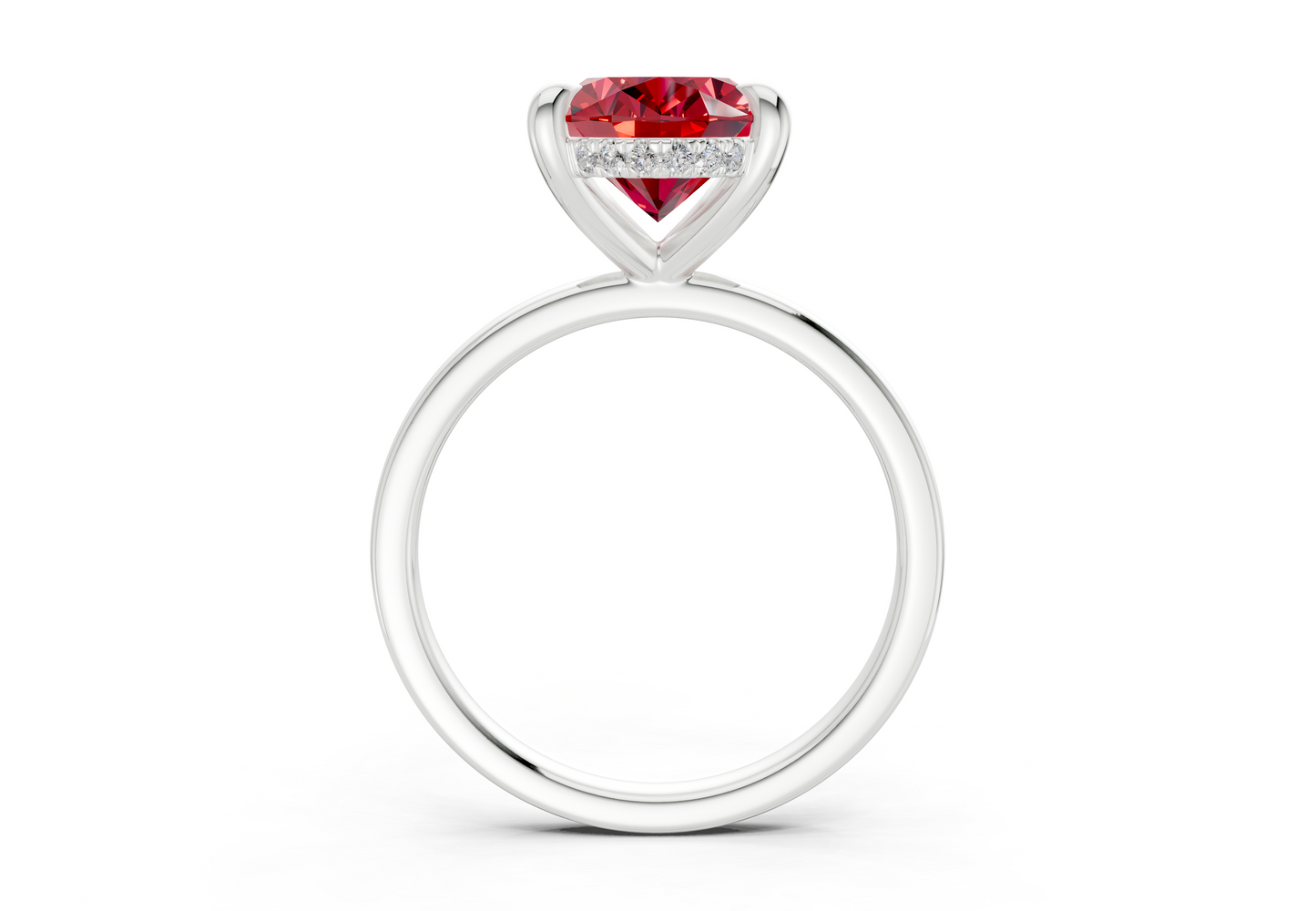 Solstice Ruby Gemstone Solitaire Oval Cut 2mm Engagement Ring