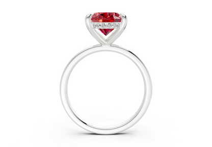 Solstice Ruby Gemstone Solitaire Oval Cut 2mm Engagement Ring