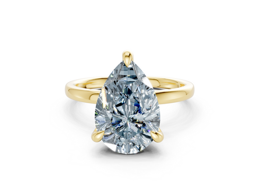 Solstice Blue Diamond Solitaire Pear Cut 1.8mm Engagement Ring