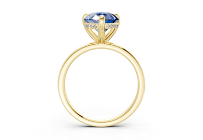 Solstice Sapphire Gemstone Solitaire Pear Cut 2.3mm Engagement Ring