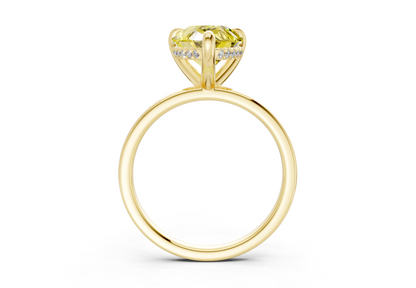 Solstice Yellow Diamond Solitaire Pear Cut 2mm Engagement Ring