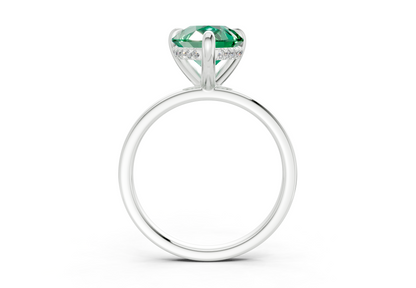 Solstice Emerald Gemstone Solitaire Pear Cut 2mm Engagement Ring