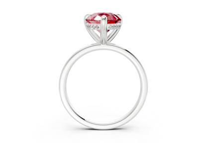 Solstice Ruby Gemstone Solitaire Pear Cut 1.8mm Engagement Ring