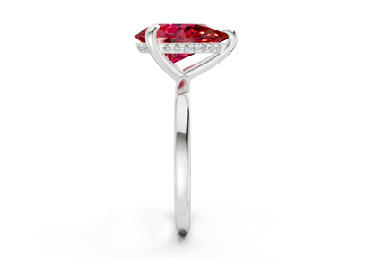 Solstice Ruby Gemstone Solitaire Pear Cut 1.8mm Engagement Ring