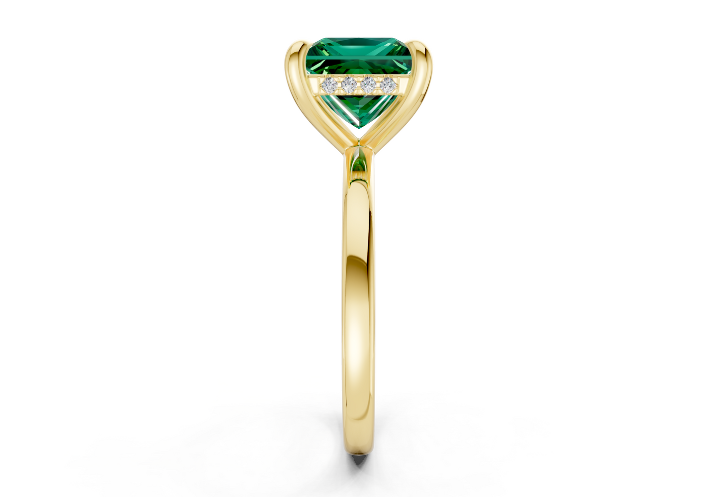 Solstice Emerald Gemstone Solitaire Princess Cut 2.3mm Engagement Ring