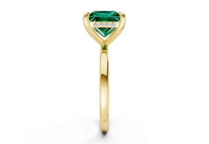 Solstice Emerald Gemstone Solitaire Princess Cut 2.3mm Engagement Ring