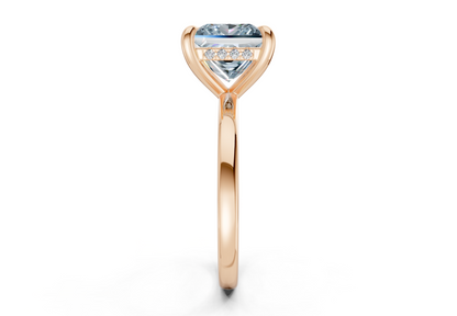 Solstice Blue Diamond Solitaire Princess Cut 1.8mm Engagement Ring