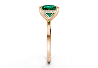 Solstice Emerald Gemstone Solitaire Princess Cut 2.3mm Engagement Ring