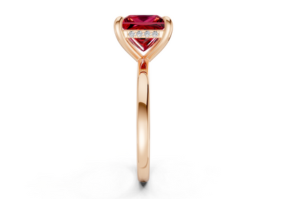 Solstice Ruby Gemstone Solitaire Princess Cut 2.3mm Engagement Ring