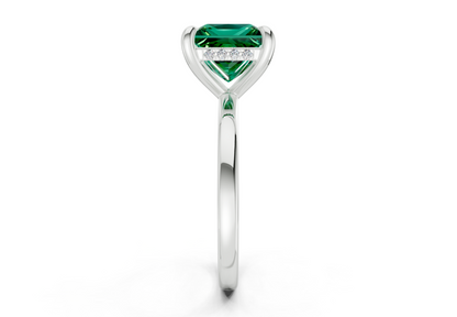 Solstice Emerald Gemstone Solitaire Princess Cut 2.3mm Engagement Ring