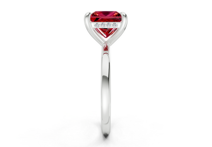 Solstice Ruby Gemstone Solitaire Princess Cut 2.3mm Engagement Ring