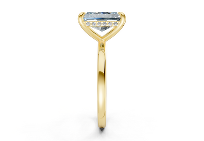 Solstice Blue Diamond Solitaire Radiant Cut 1.8mm Engagement Ring