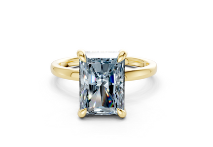 Solstice Blue Diamond Solitaire Radiant Cut 1.8mm Engagement Ring