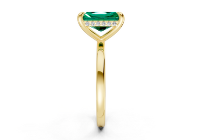 Solstice Emerald Gemstone Solitaire Radiant Cut 1.8mm Engagement Ring
