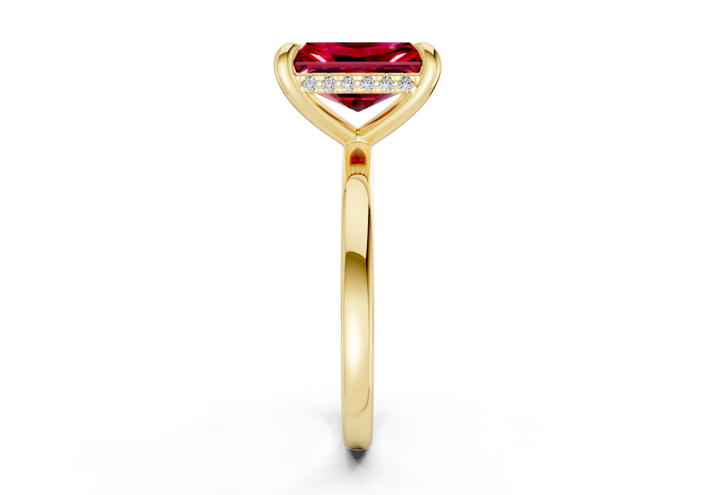 Solstice Ruby Gemstone Solitaire Radiant Cut 2.3mm Engagement Ring