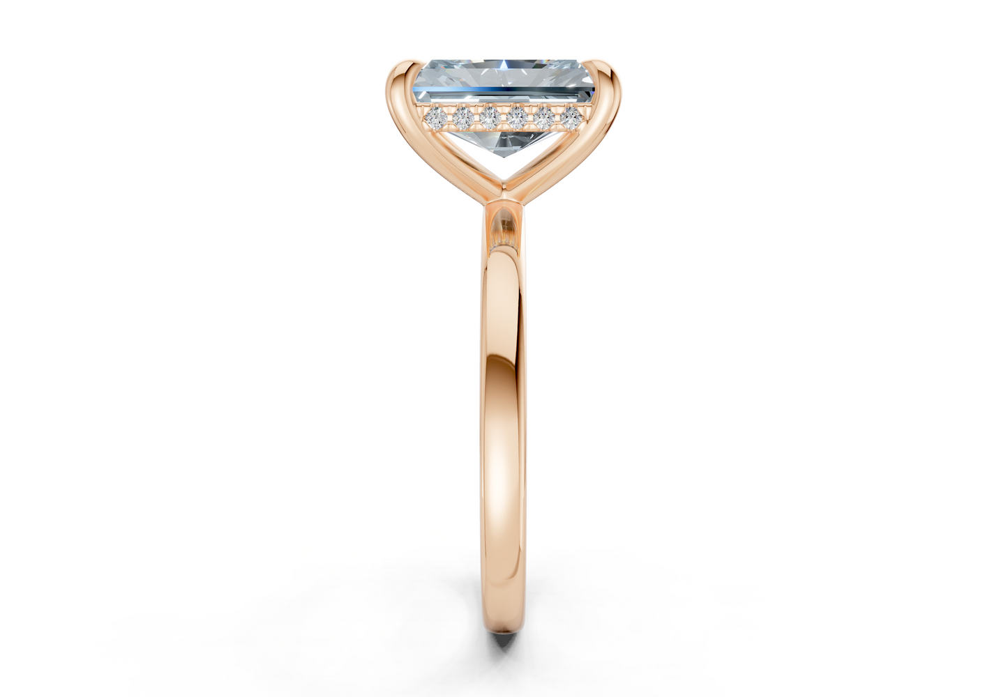 Solstice Blue Diamond Solitaire Radiant Cut 1.8mm Engagement Ring