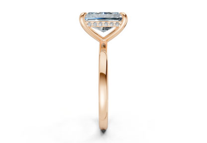 Solstice Blue Diamond Solitaire Radiant Cut 1.8mm Engagement Ring