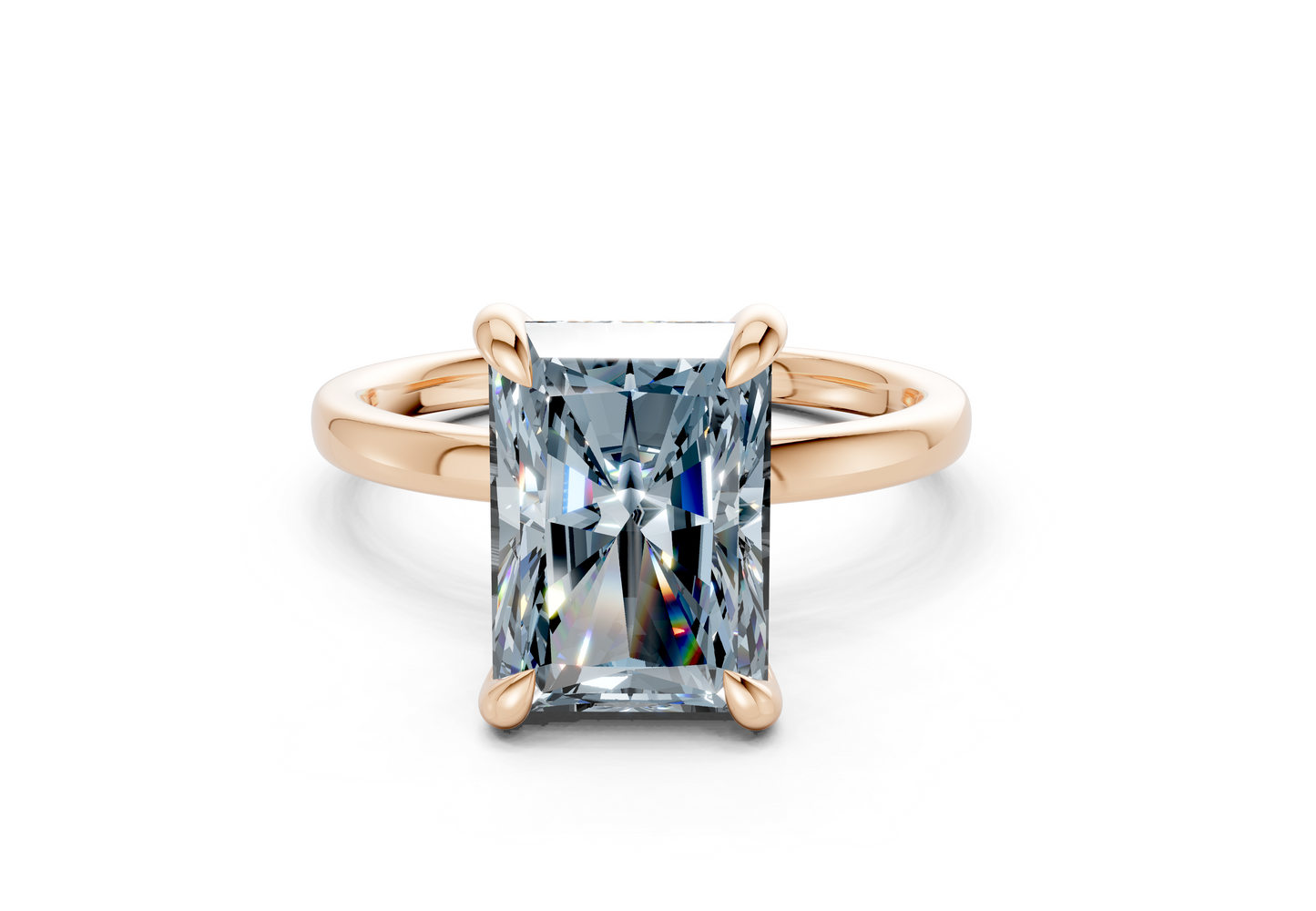 Solstice Blue Diamond Solitaire Radiant Cut 1.8mm Engagement Ring