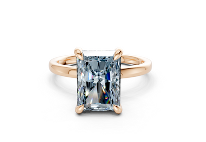 Solstice Blue Diamond Solitaire Radiant Cut 1.8mm Engagement Ring
