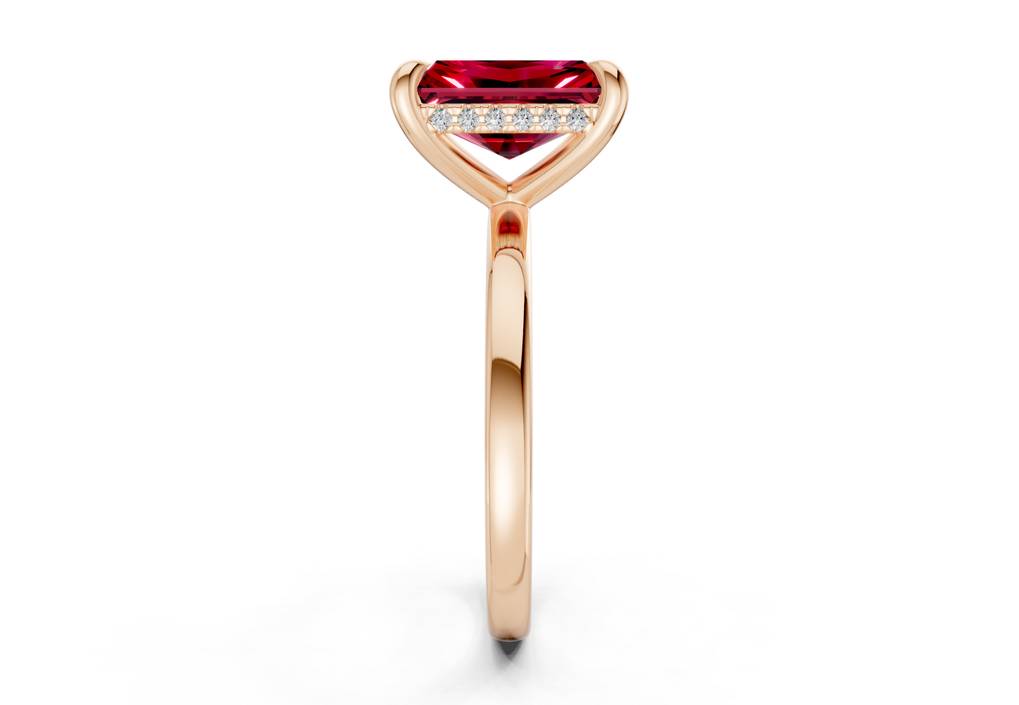 Solstice Ruby Gemstone Solitaire Radiant Cut 2.3mm Engagement Ring