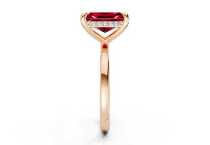 Solstice Ruby Gemstone Solitaire Radiant Cut 2.3mm Engagement Ring