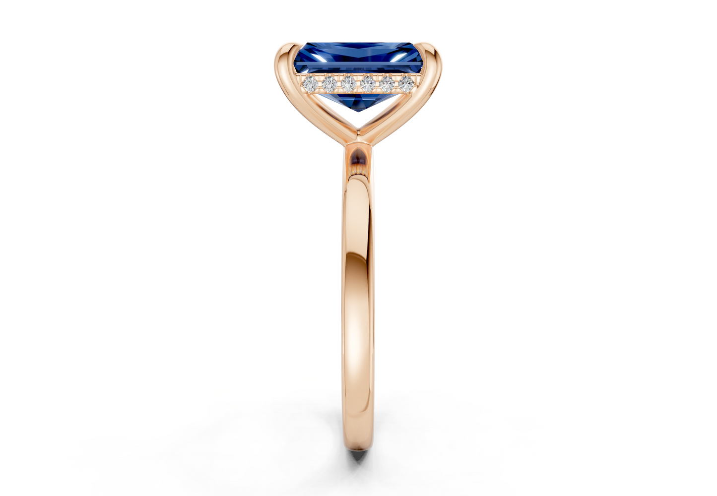 Solstice Sapphire Gemstone Solitaire Radiant Cut 2mm Engagement Ring