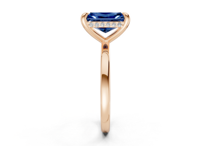 Solstice Sapphire Gemstone Solitaire Radiant Cut 2mm Engagement Ring